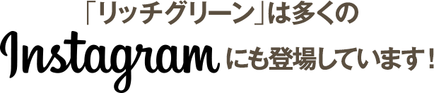 「リッチグリーンは多くのInstagram」にも登場しています！